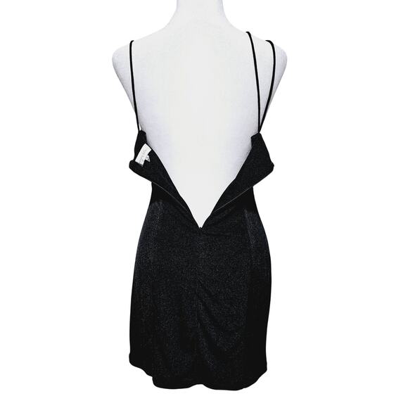 Juniper Blu Y2K Black Mini Dress Size S Spaghetti Strap Keyhole Party Club - Picture 4 of 8
